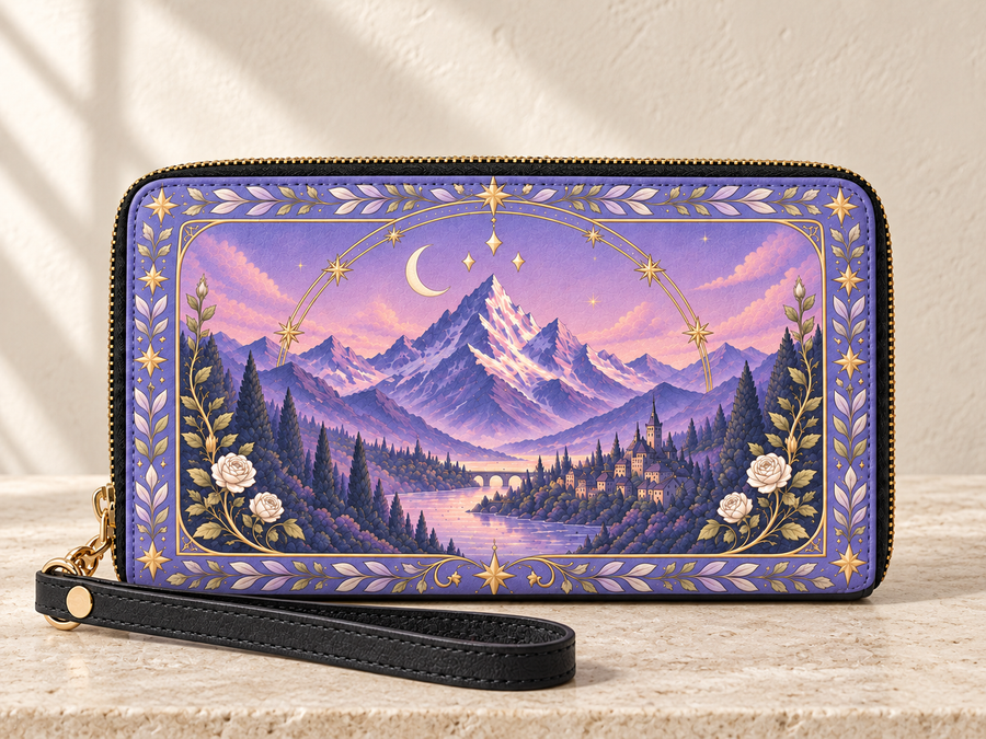 "Lavender Peaks" Twilight Valley Long Wallet