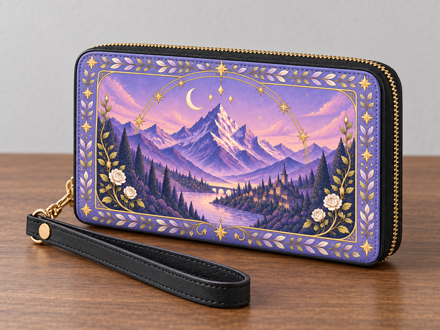 "Lavender Peaks" Twilight Valley Long Wallet