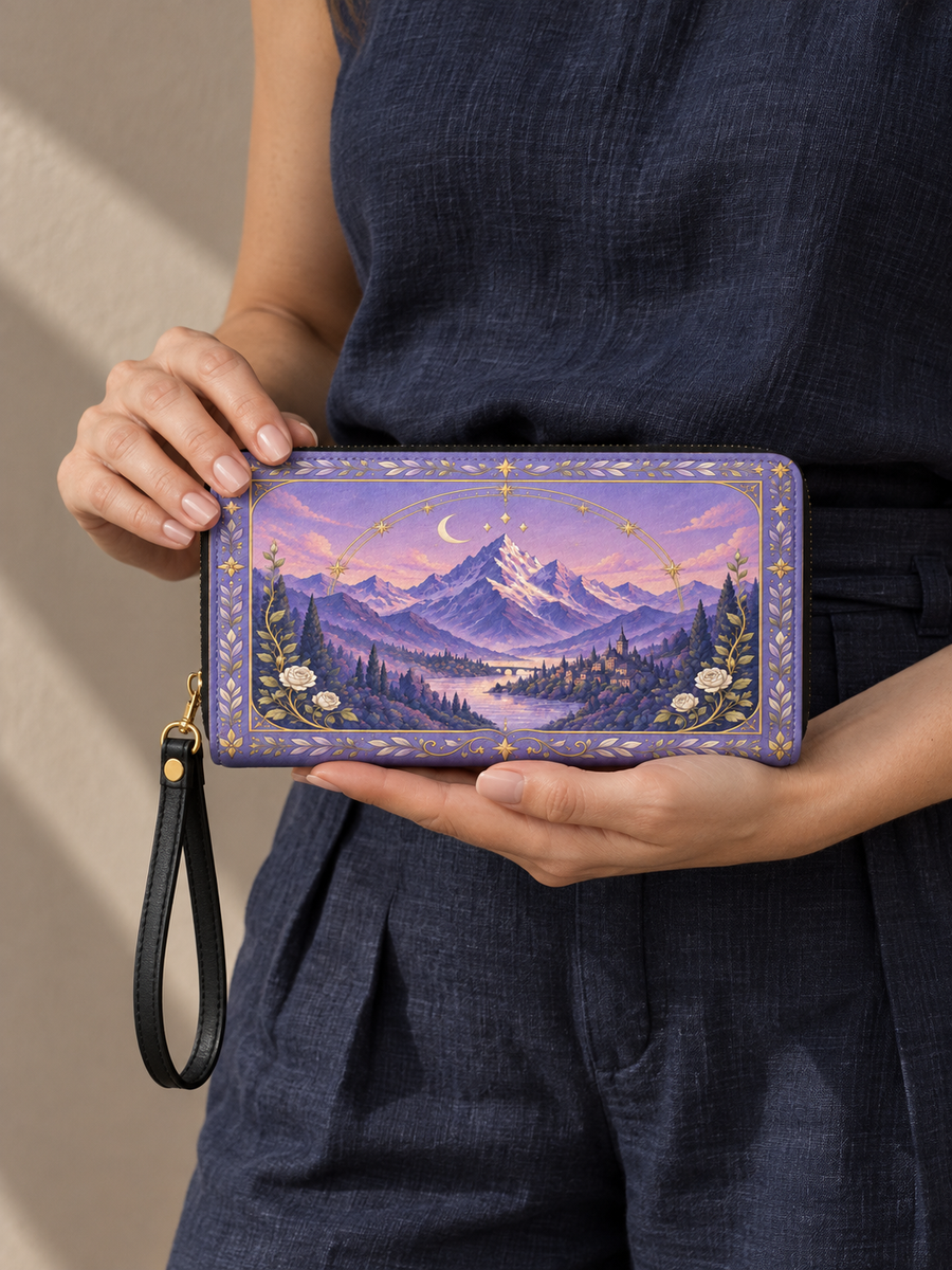 "Lavender Peaks" Twilight Valley Long Wallet