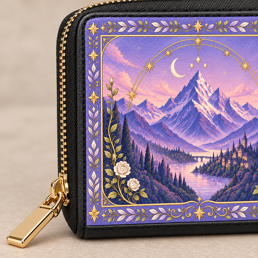 "Lavender Peaks" Twilight Valley Mini Wallet
