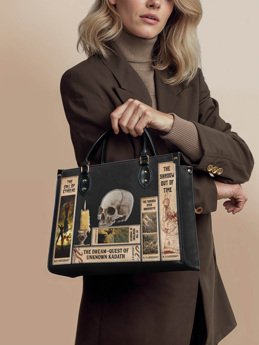 Lovecraftian Black Leather Handbag