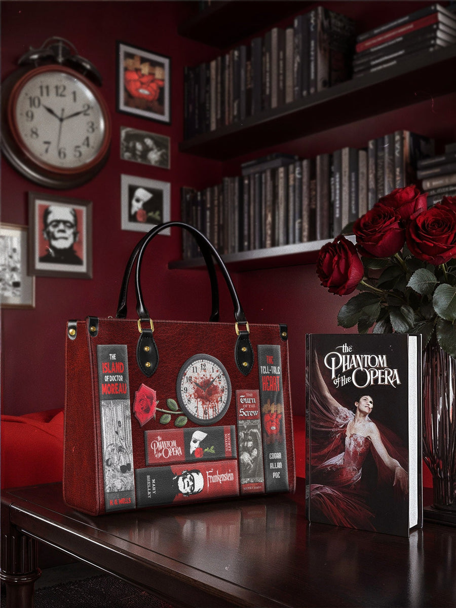 "The Crimson Codex" Leather Handbag