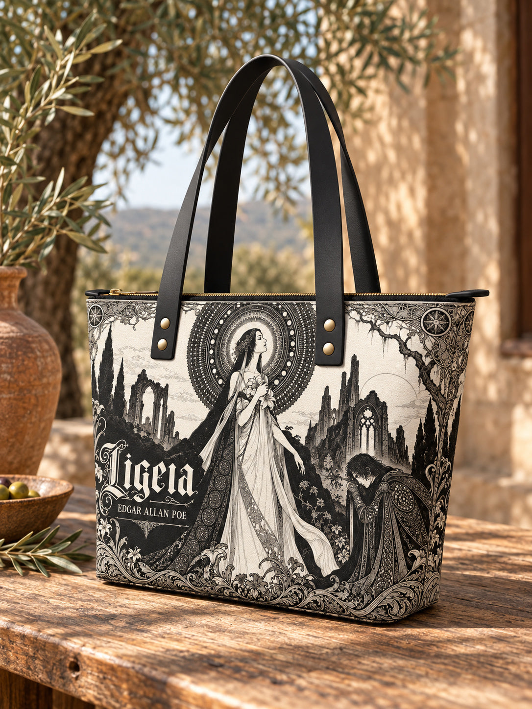 "Ligeia" Leather Tote Bag