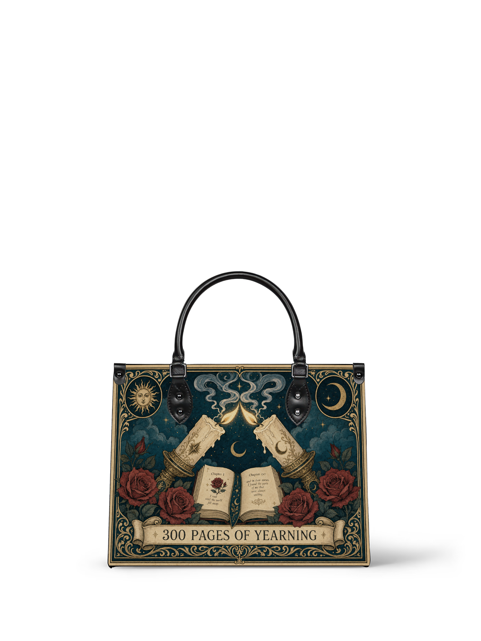 “300 Pages of Yearning” Candlelit Confession Leather Handbag