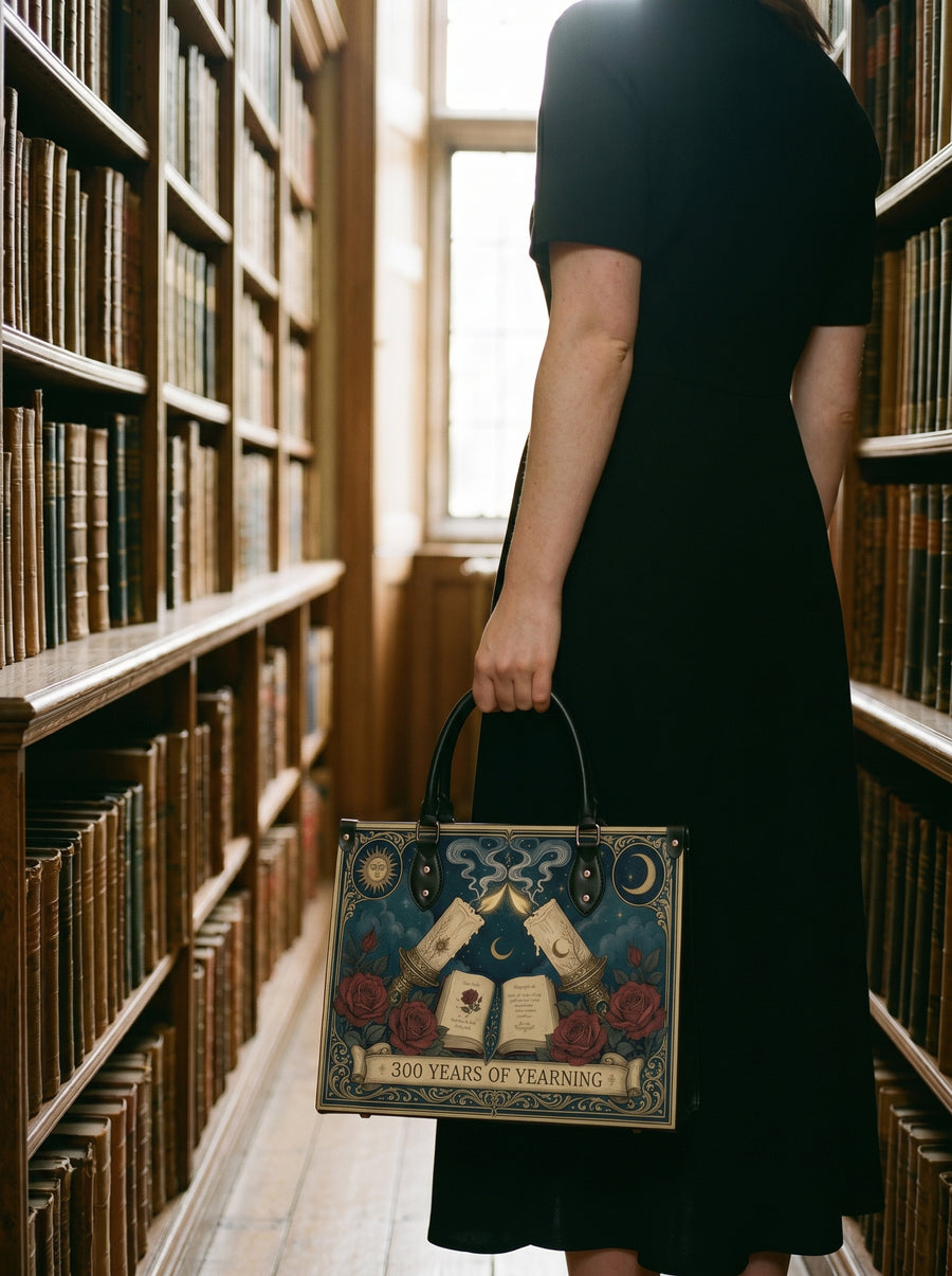 “300 Pages of Yearning” Candlelit Confession Leather Handbag