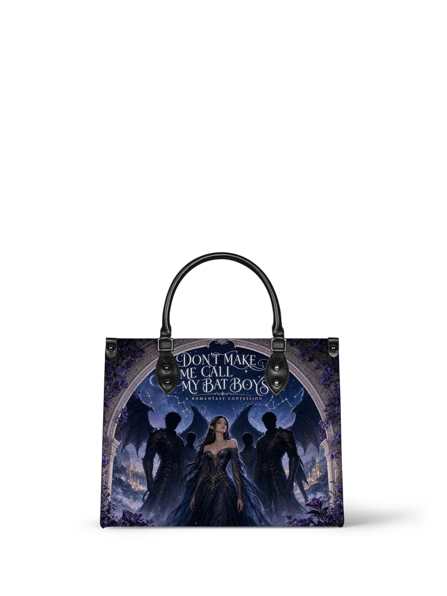 “Call My Winged Sentinels” Wisteria Court Leather Handbag
