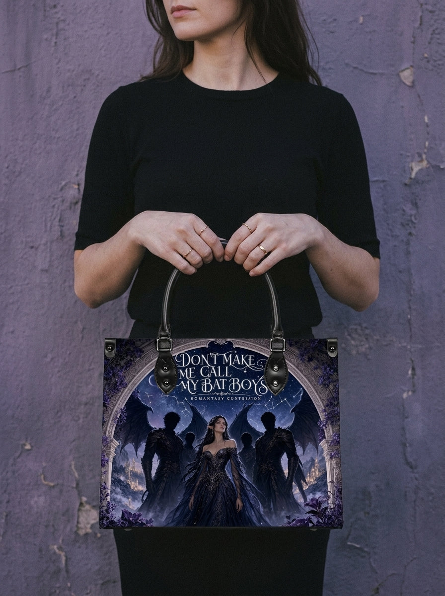“Call My Winged Sentinels” Wisteria Court Leather Handbag