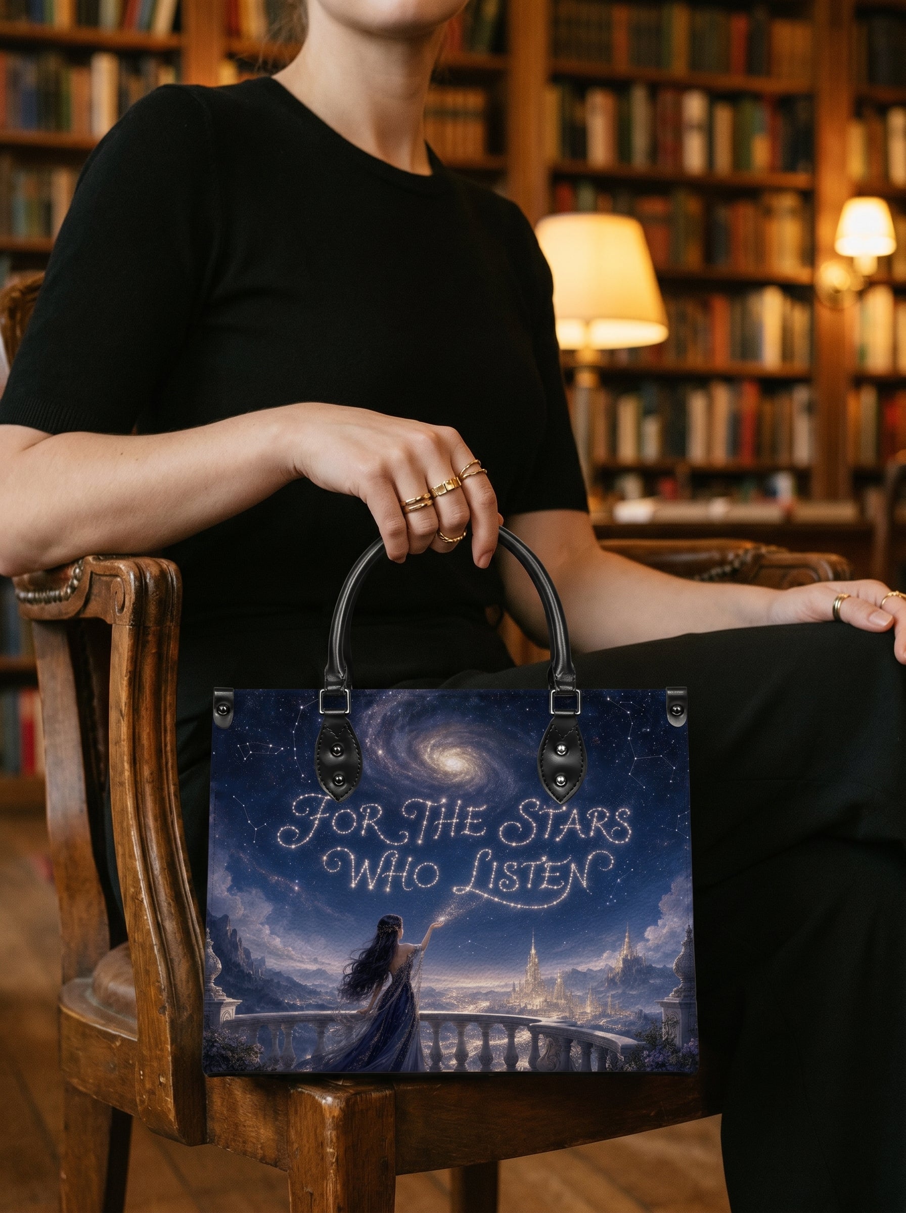 “For the Stars Who Listen” Wishing Balcony Leather Handbag
