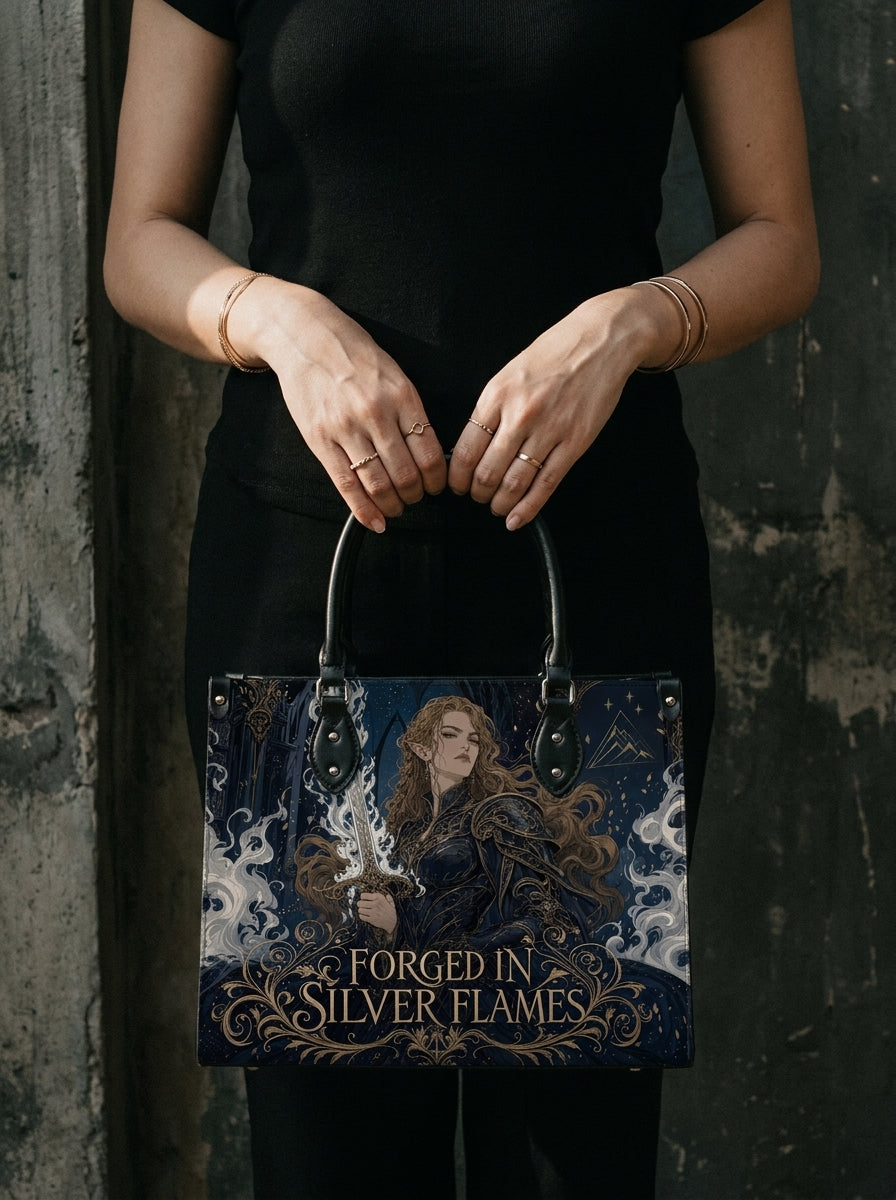“Forged in Silver Fire” Sword Heiress Leather Handbag