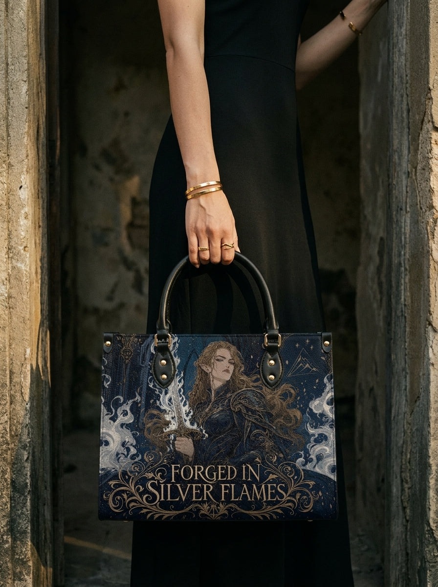 “Forged in Silver Fire” Sword Heiress Leather Handbag