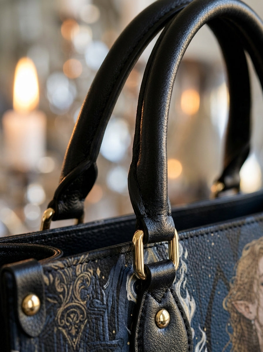 “Forged in Silver Fire” Sword Heiress Leather Handbag
