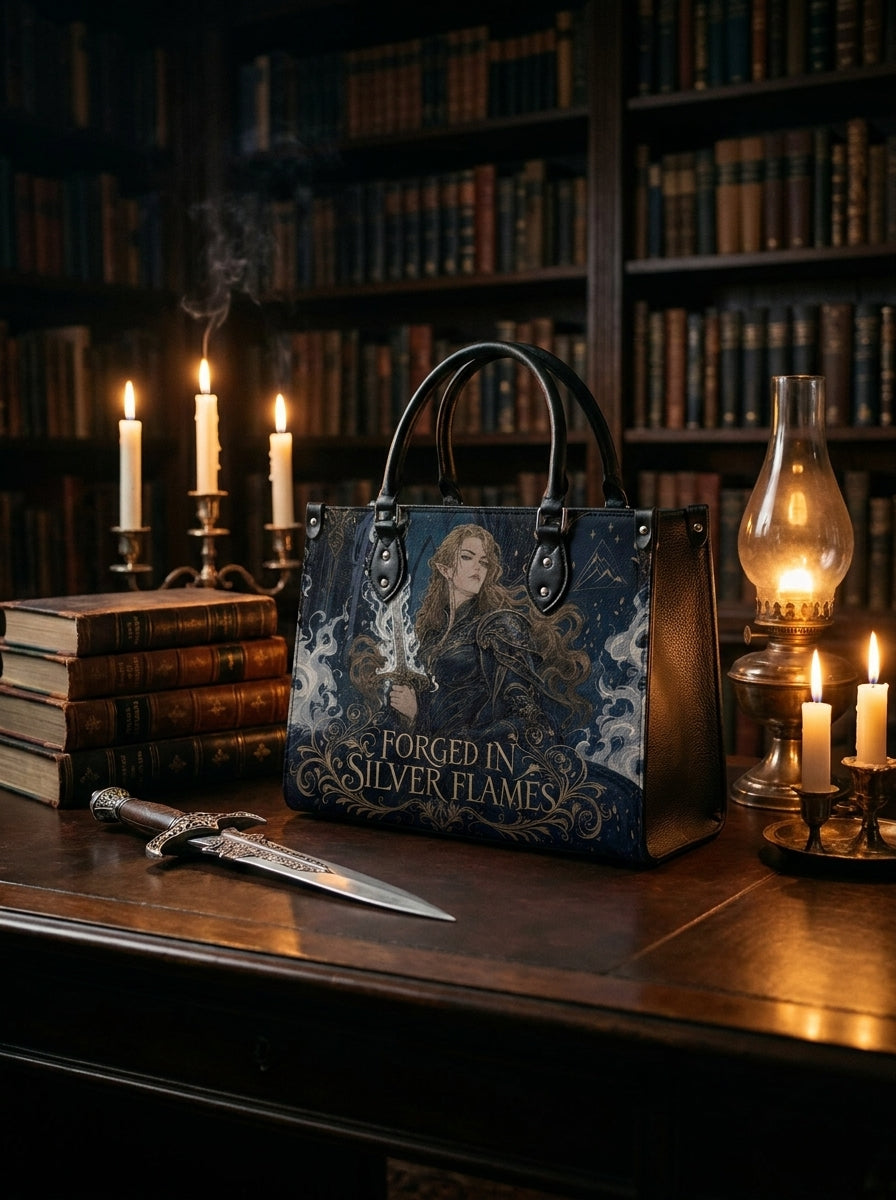 “Forged in Silver Fire” Sword Heiress Leather Handbag
