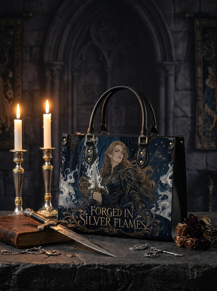 “Forged in Silver Fire” Sword Heiress Leather Handbag