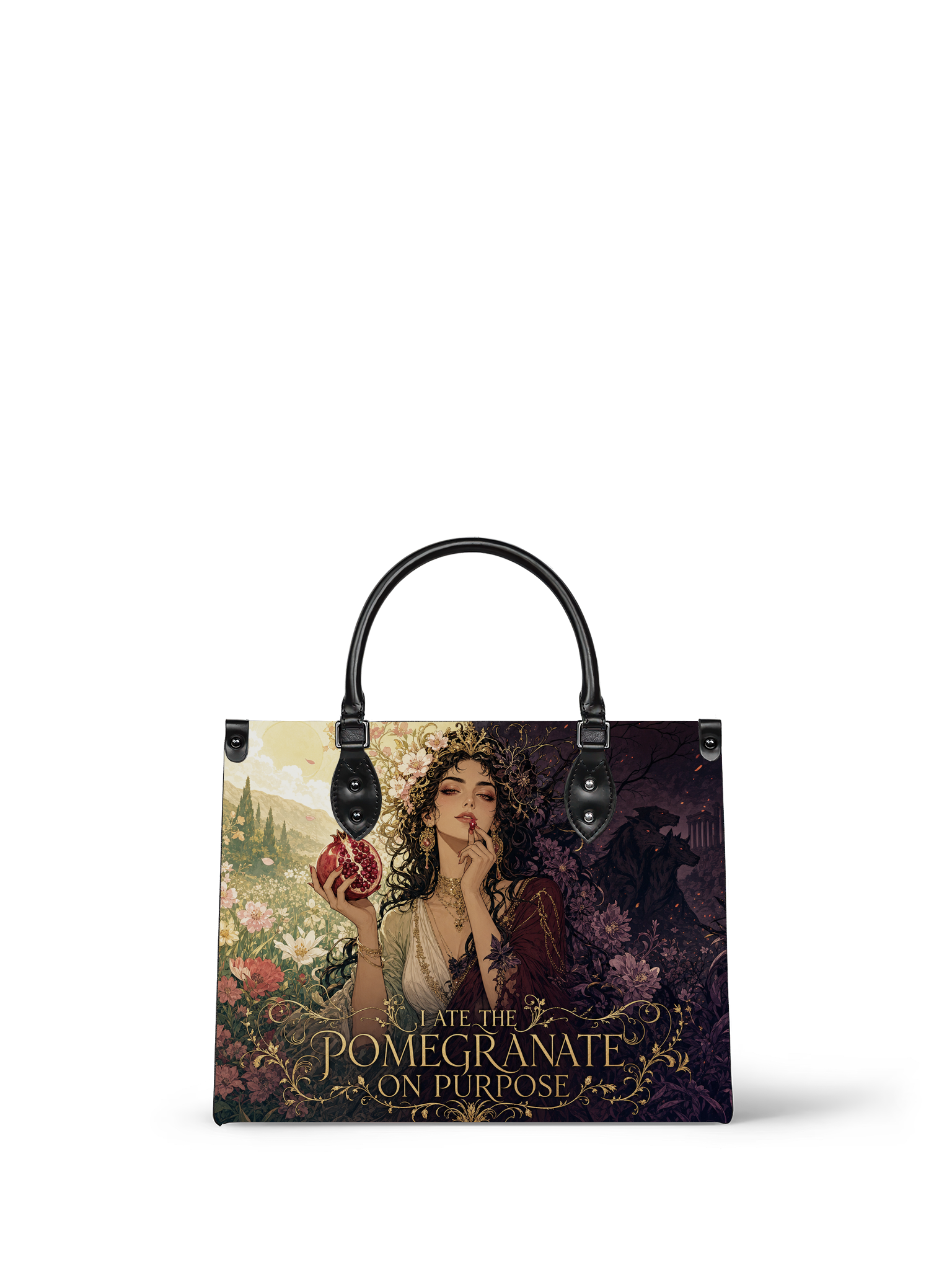 “I Ate the Pomegranate on Purpose” Underworld Bride Leather Handbag