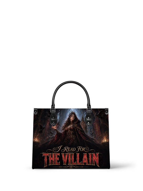 “I Read for the Villain” Cathedral Coronation Leather Handbag