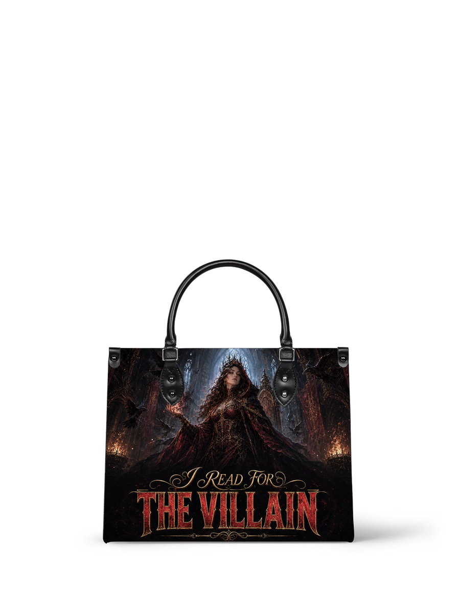 “I Read for the Villain” Cathedral Coronation Leather Handbag