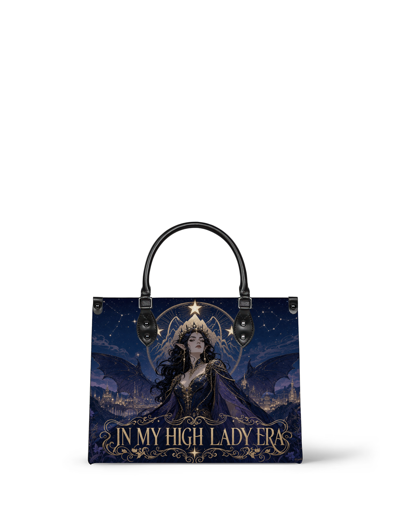 “In My Sovereign Era” Crowned-City Leather Handbag