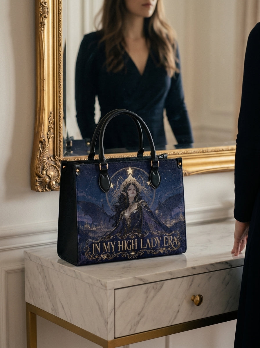 “In My Sovereign Era” Crowned-City Leather Handbag