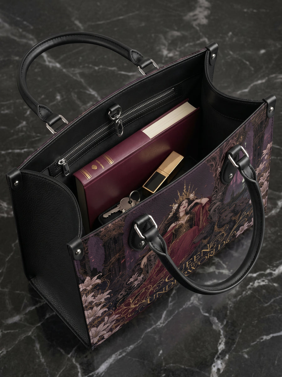 “Queen of the Underworld” Lily Throne Leather Handbag