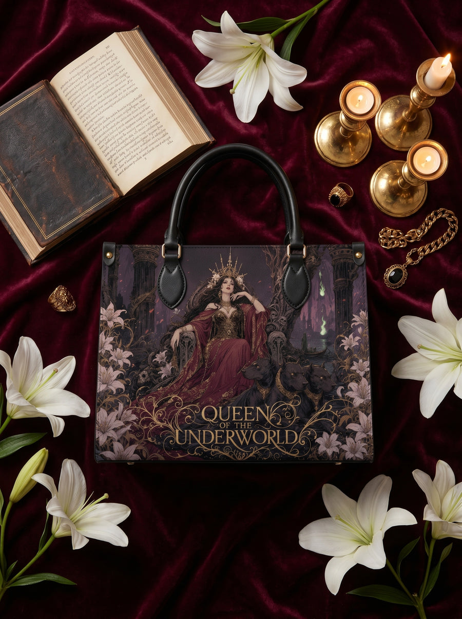 “Queen of the Underworld” Lily Throne Leather Handbag