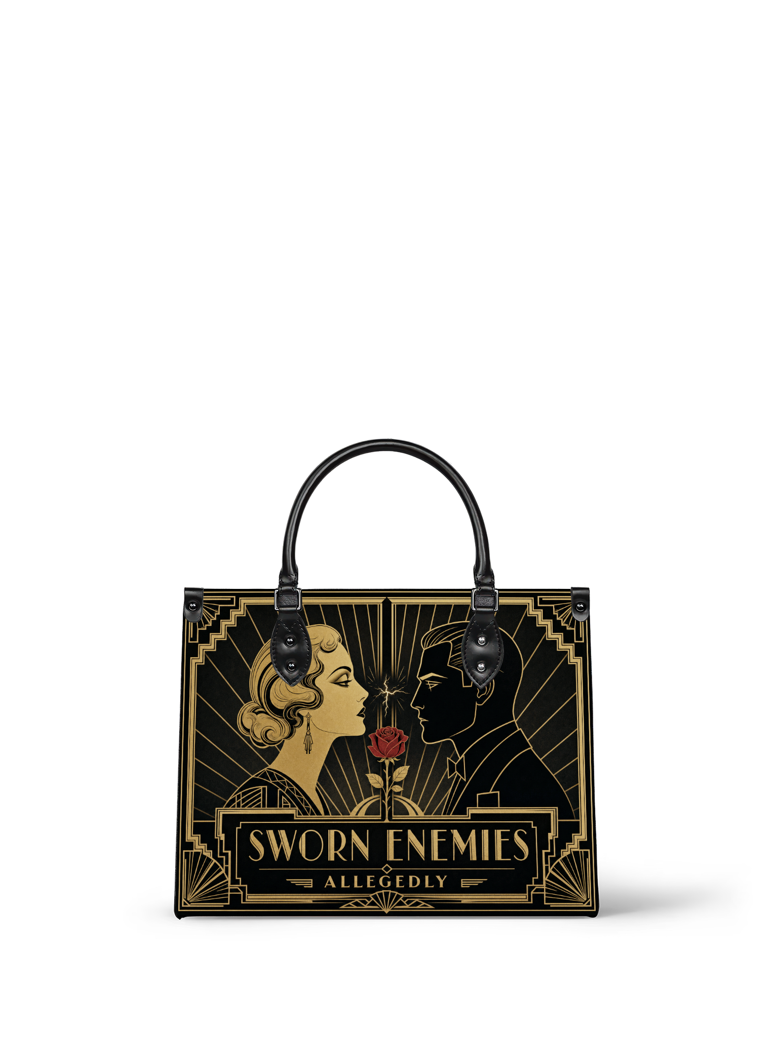 “Sworn Enemies (Allegedly)” Deco Duel Leather Handbag