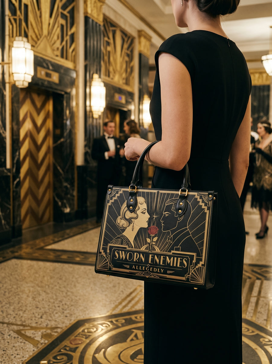 “Sworn Enemies (Allegedly)” Deco Duel Leather Handbag