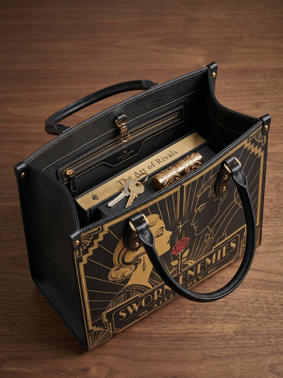“Sworn Enemies (Allegedly)” Deco Duel Leather Handbag