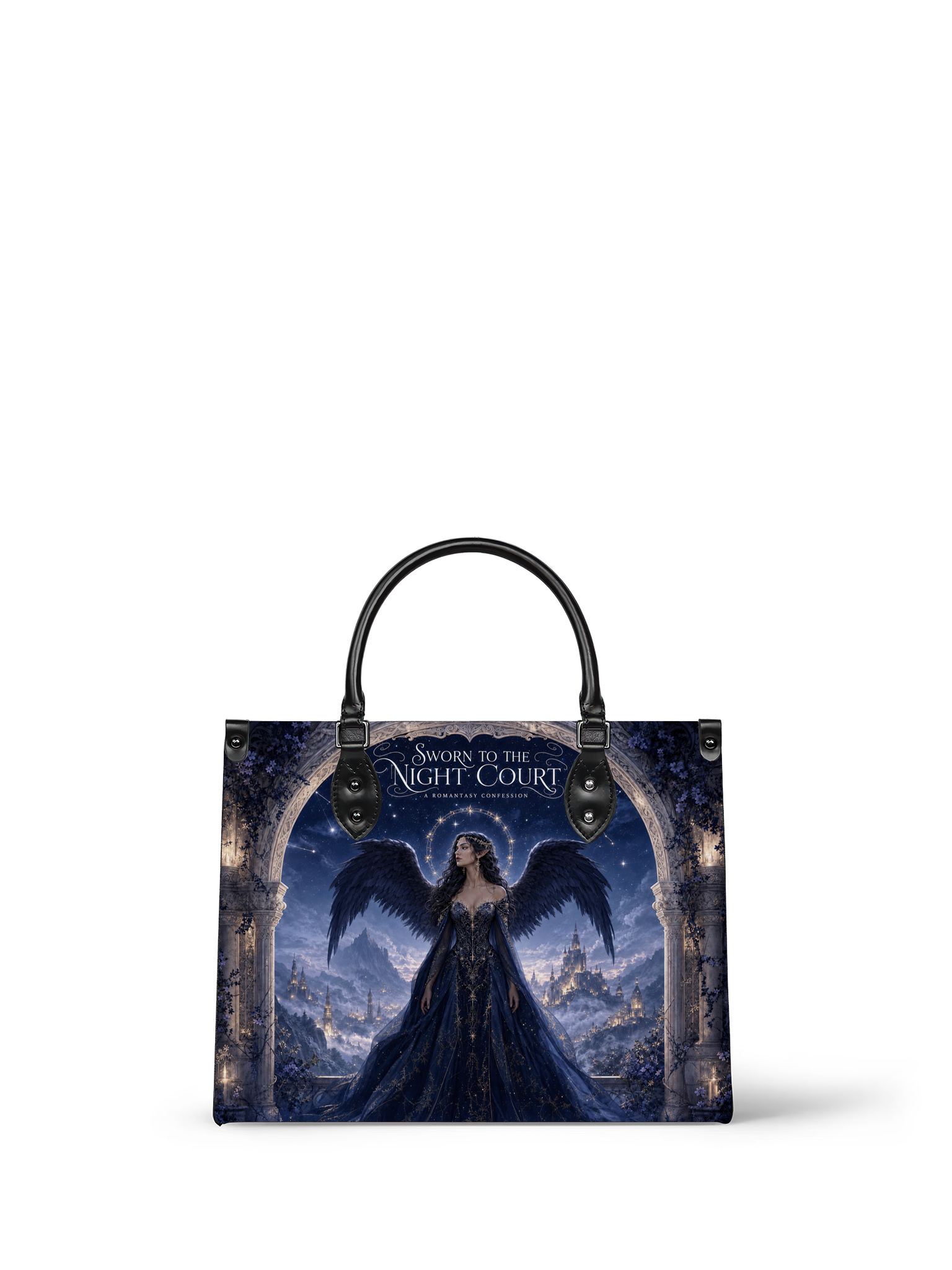 “Sworn to the Starlit Court” Winged Gateway Leather Handbag
