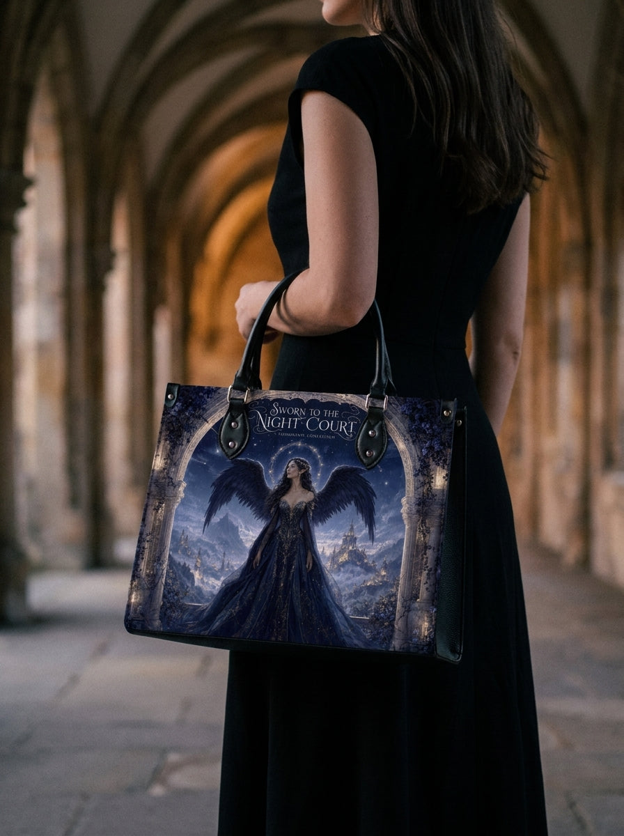 “Sworn to the Starlit Court” Winged Gateway Leather Handbag
