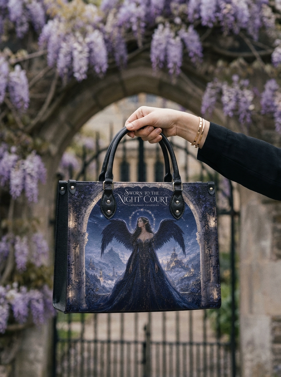 “Sworn to the Starlit Court” Winged Gateway Leather Handbag