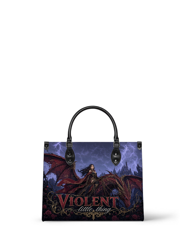 “Violent Little Thing” Dragon-Bonded Leather Handbag