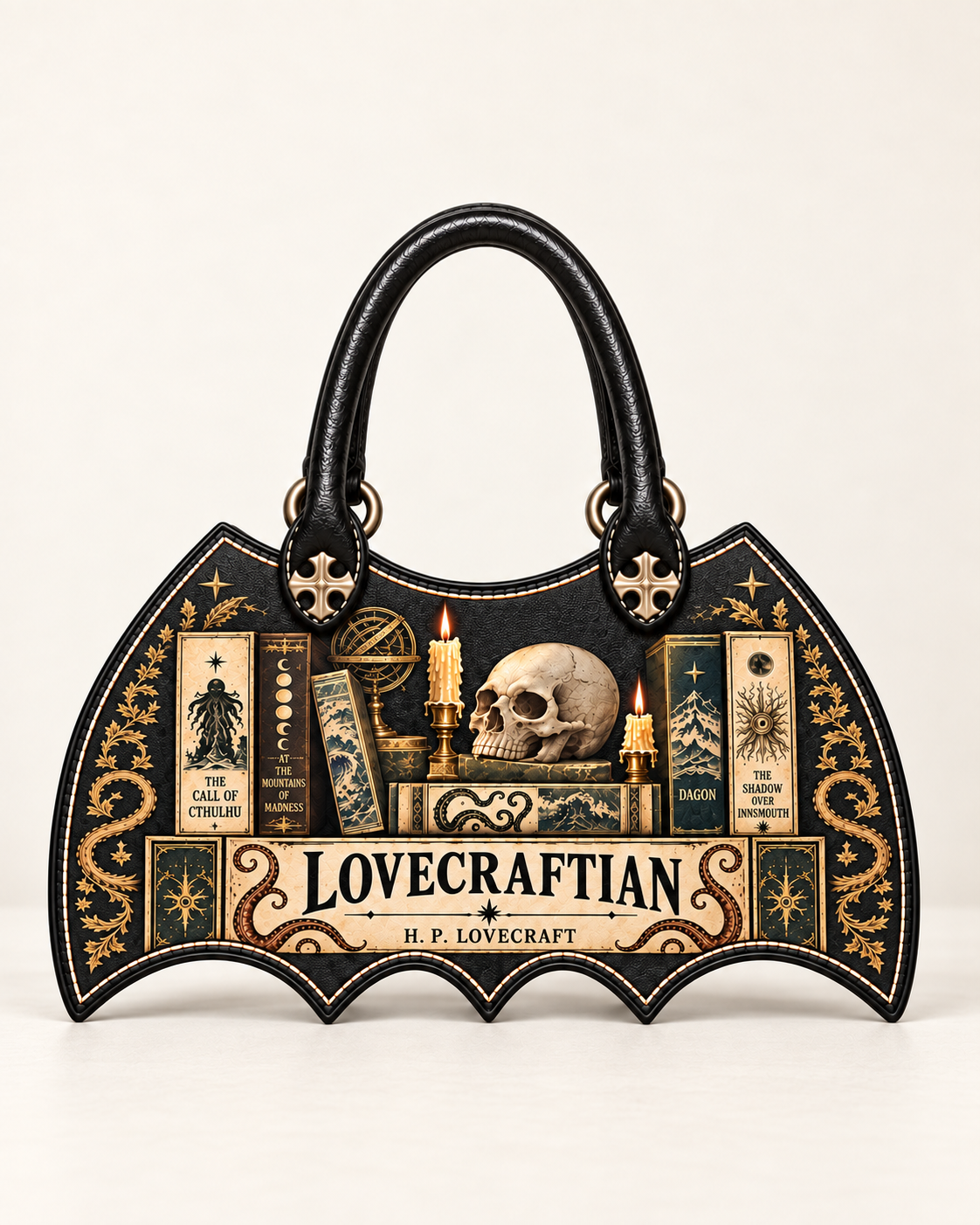 Lovecraftian Black Bat Wing Handbag