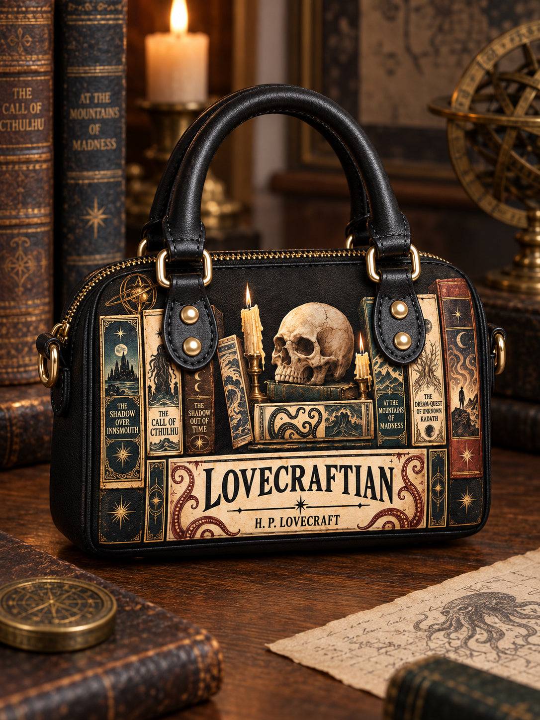 "Lovecraftian" Black Mini Satchel