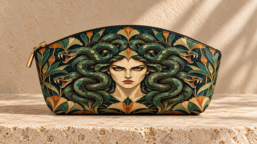 "Medusa" Emerald Nouveau Eclipse Makeup Bag
