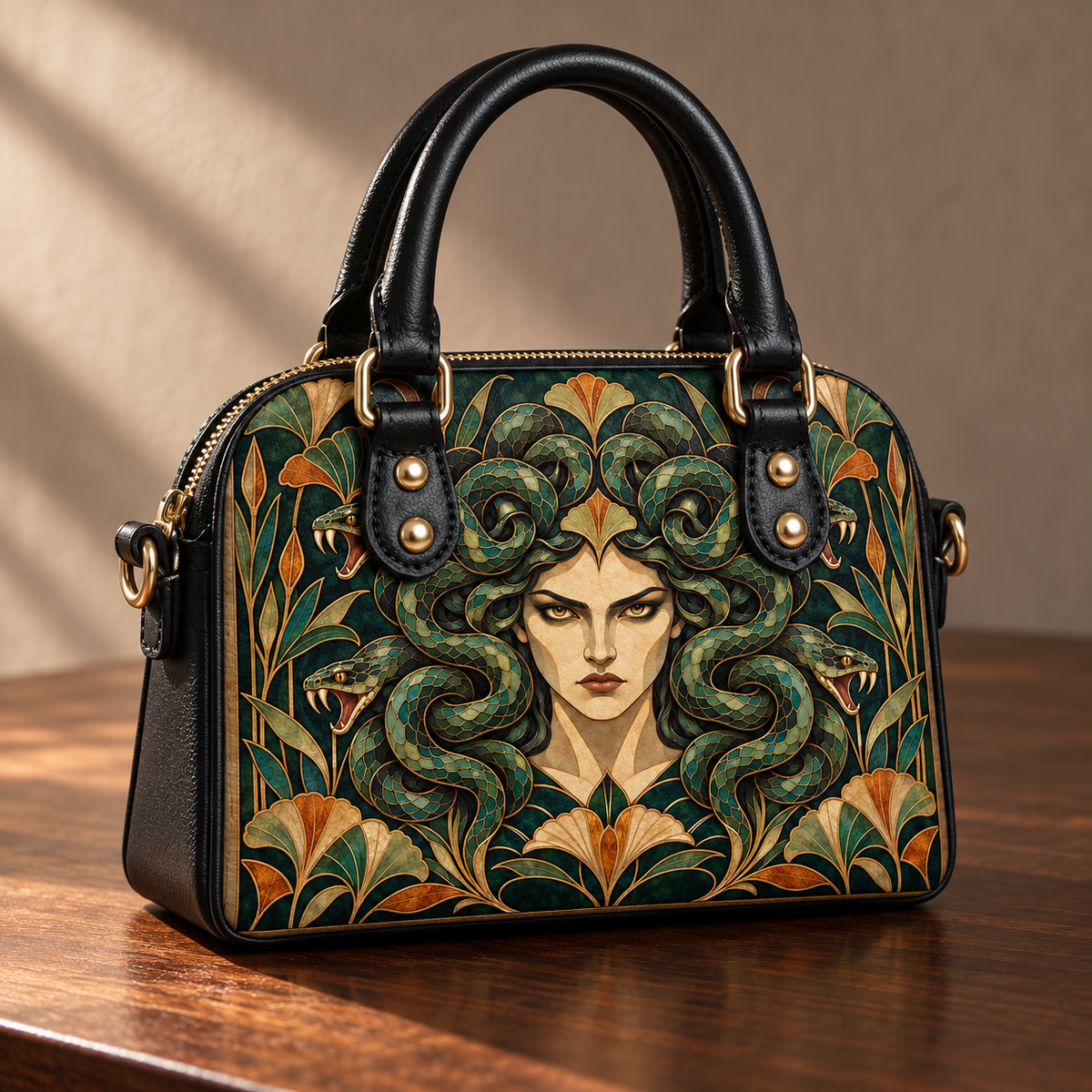 "Medusa" Emerald Nouveau Mini Satchel