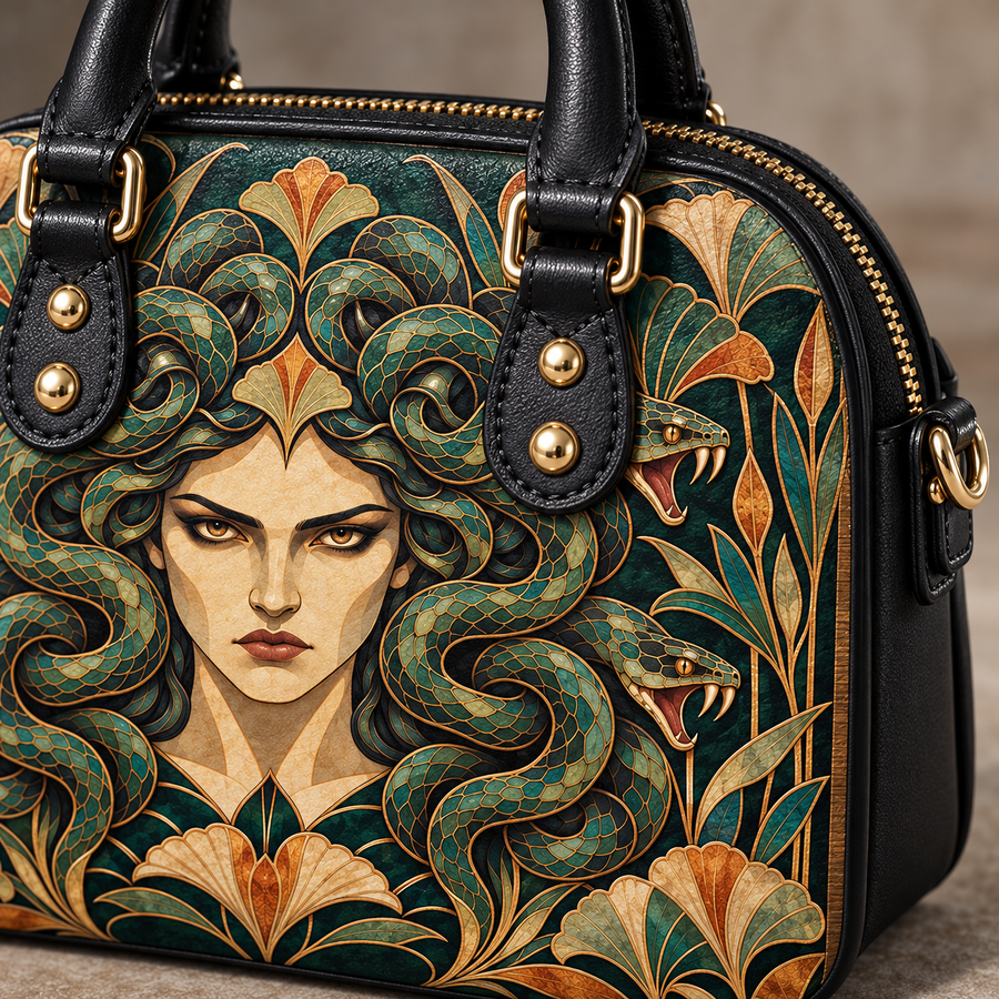 "Medusa" Emerald Nouveau Mini Satchel