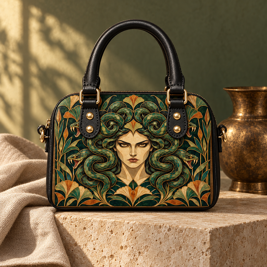 "Medusa" Emerald Nouveau Mini Satchel