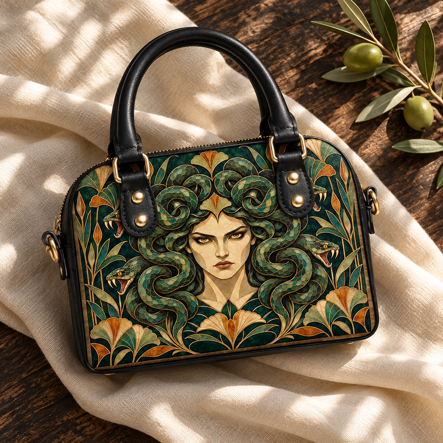 "Medusa" Emerald Nouveau Mini Satchel