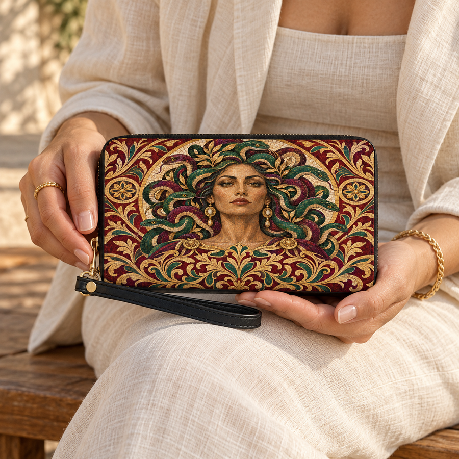 "Medusa" Roman Mosaic Long Wallet