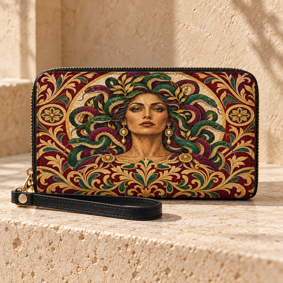 "Medusa" Roman Mosaic Long Wallet