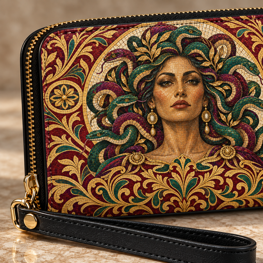 "Medusa" Roman Mosaic Long Wallet