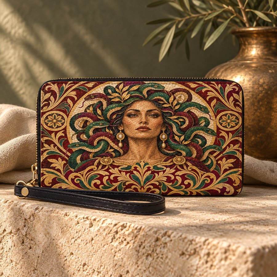 "Medusa" Roman Mosaic Long Wallet