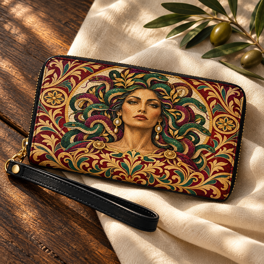 "Medusa" Roman Mosaic Long Wallet