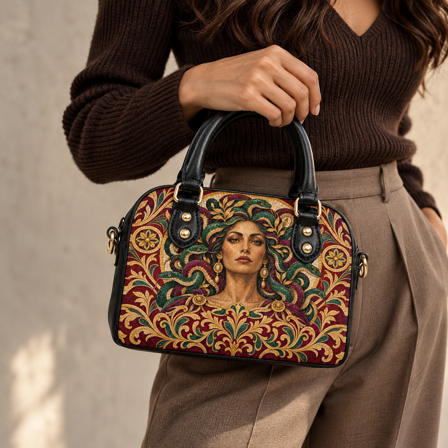 "Medusa" Roman Mosaic Mini Satchel