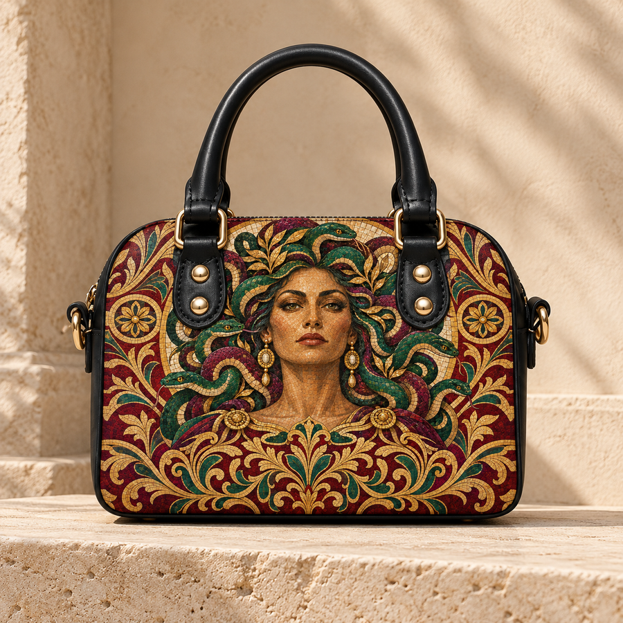 "Medusa" Roman Mosaic Mini Satchel