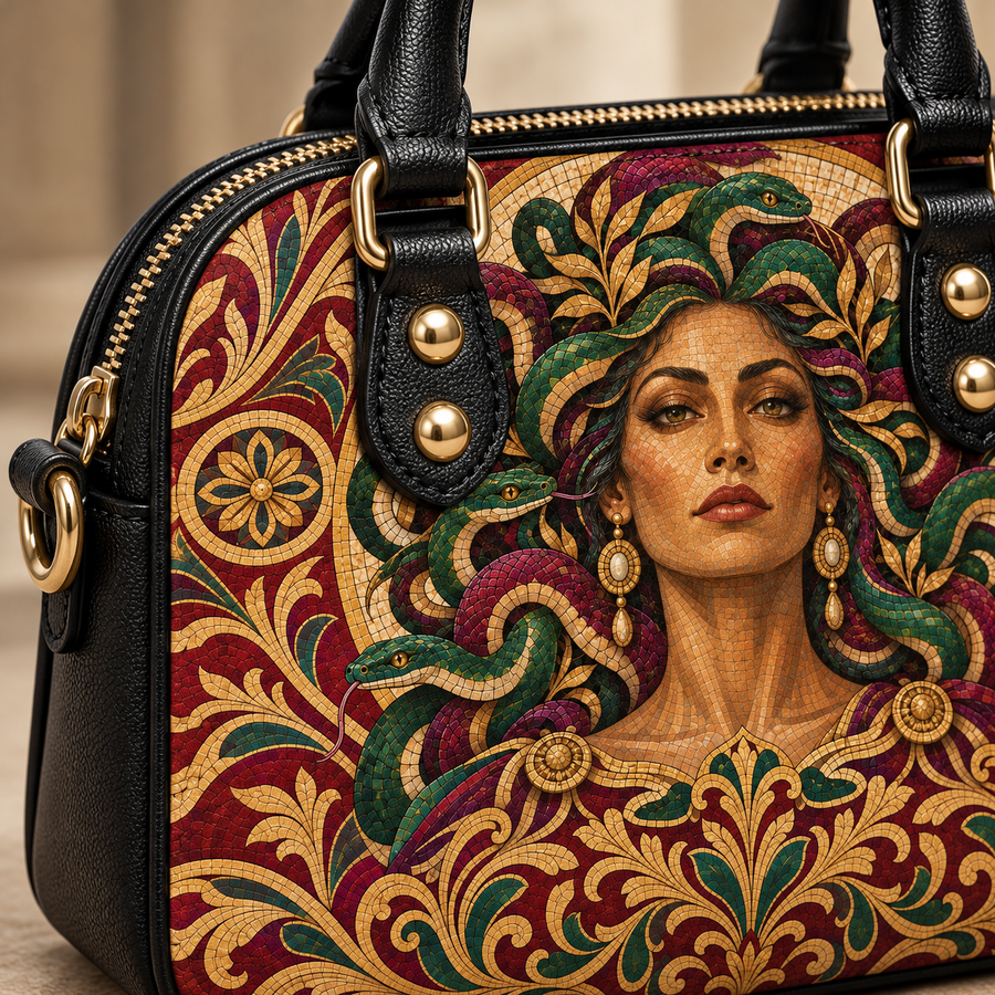 "Medusa" Roman Mosaic Mini Satchel