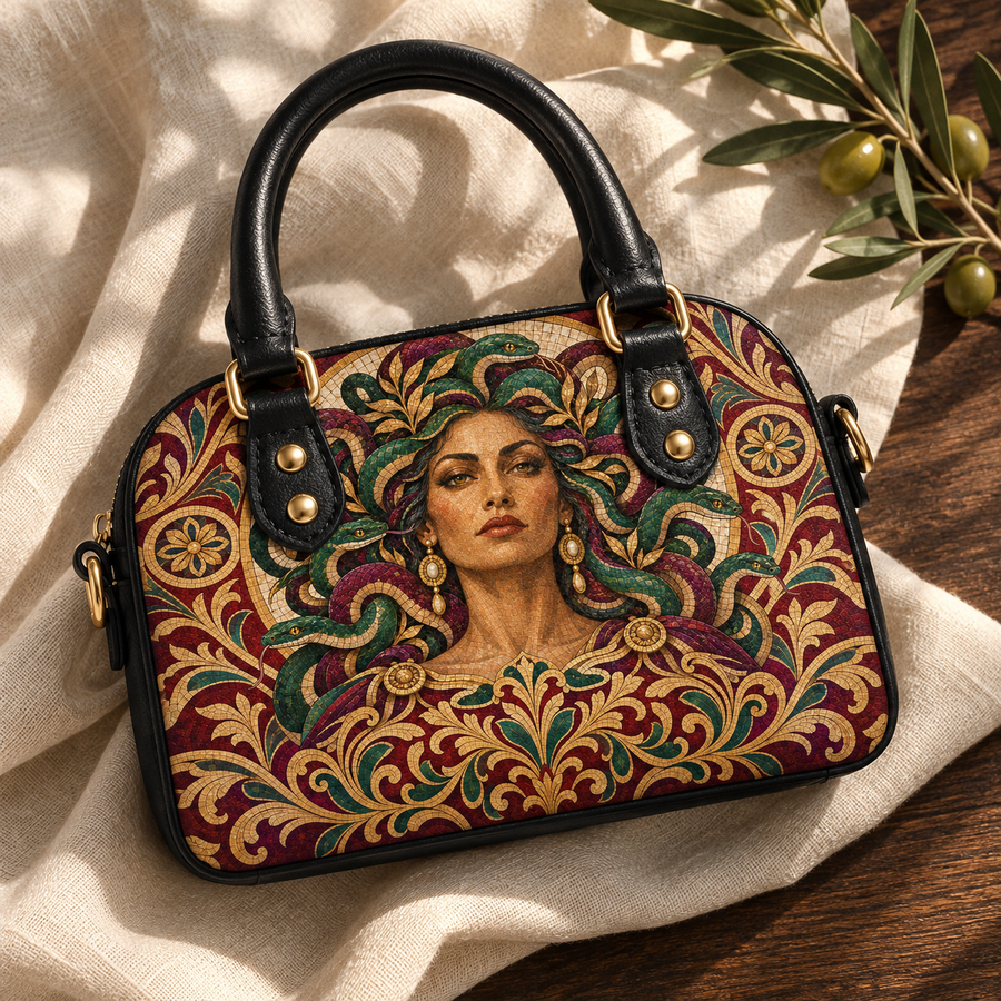 "Medusa" Roman Mosaic Mini Satchel