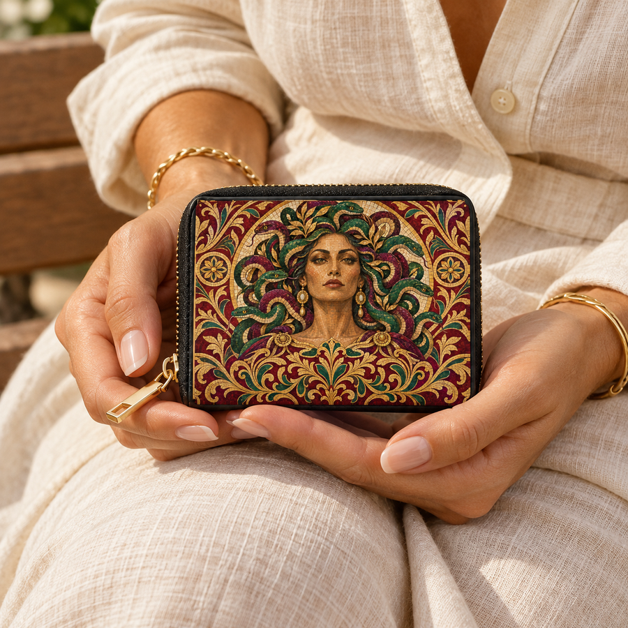 "Medusa" Roman Mosaic Mini Wallet