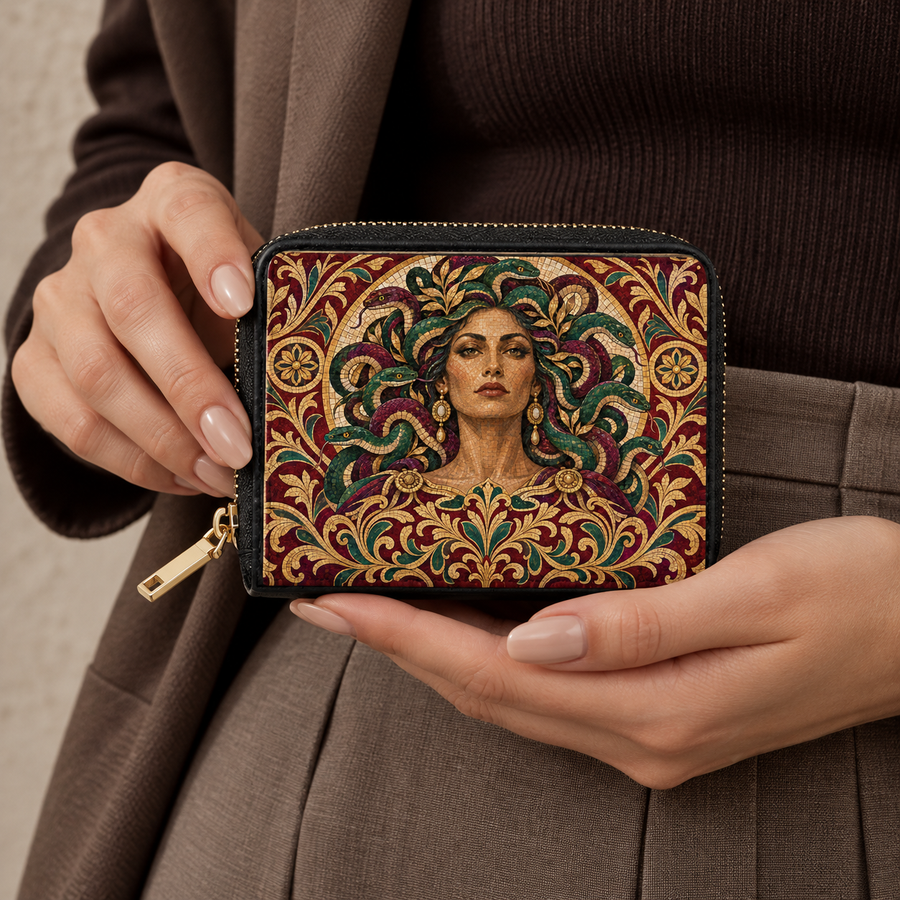 "Medusa" Roman Mosaic Mini Wallet