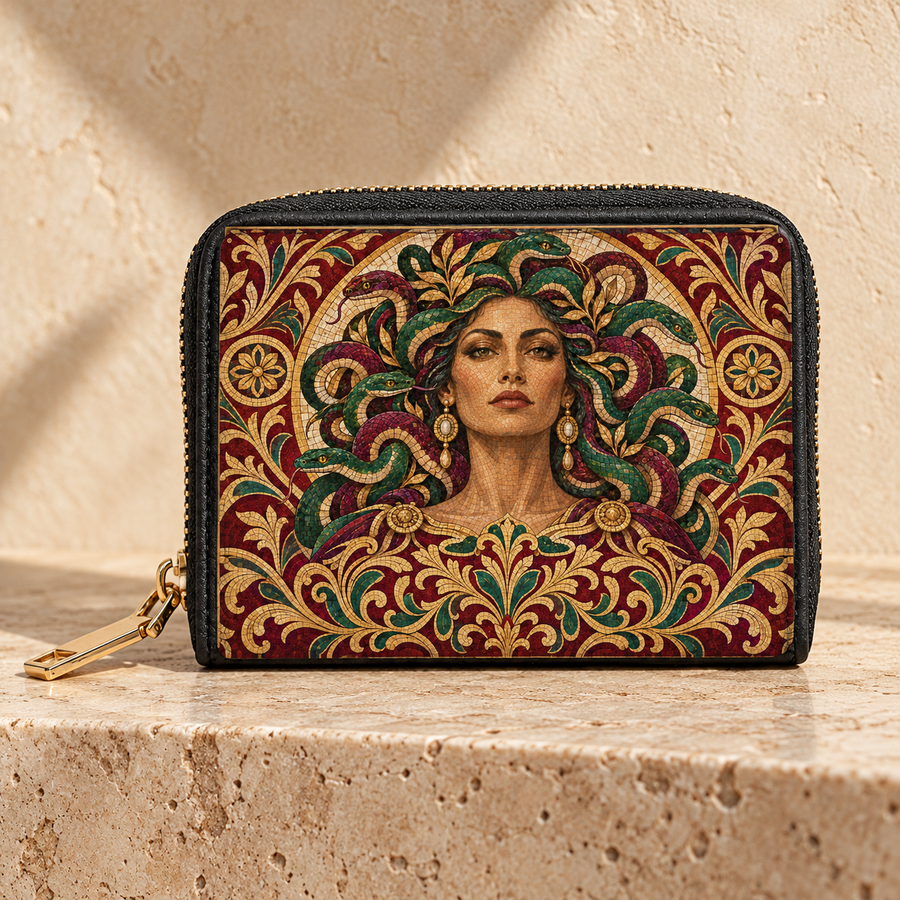 "Medusa" Roman Mosaic Mini Wallet